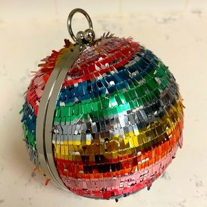 Packed Party Sparkly The Most Rainbow Disco Ball Clutch